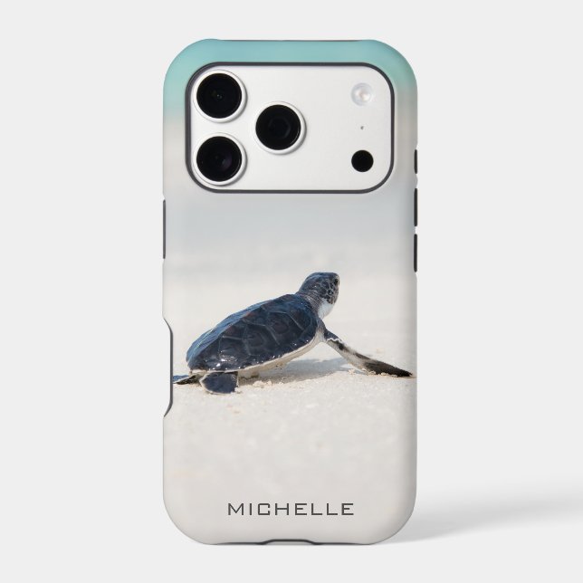 Turtle Beach Journey Personalized Name | Nature Case-Mate iPhone Case (Back)