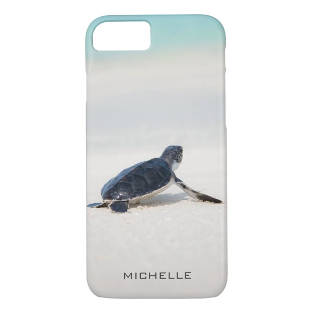 Turtle Beach Journey Personalized Name | Nature Case-Mate iPhone Case (Back)
