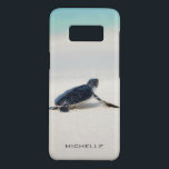 Turtle Beach Journey Personalized Name | Nature Case-Mate Samsung Galaxy S8 Case<br><div class="desc">This design features a baby turtle making it's way to the ocean after being born. Personalize by editing the text in the text box or delete text for no name.
#turtle #ocean #seaturtle #leatherback #beach #sealife #personalized #nature #Samsung</div>