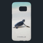 Turtle Beach Journey Personalized Name | Nature Samsung Galaxy S7 Case<br><div class="desc">This design features a baby turtle making it's way to the ocean after being born. Personalize by editing the text in the text box or delete text for no name.
#turtle #ocean #seaturtle #leatherback #beach #sealife #personalized #nature #Samsung</div>