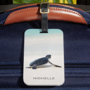 Turtle Beach Journey Personalized Name   Nature Luggage Tag