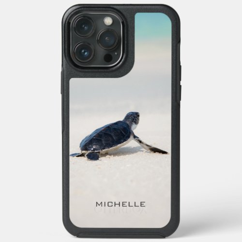 Turtle Beach Journey Personalized Name  Nature iPhone 13 Pro Max Case