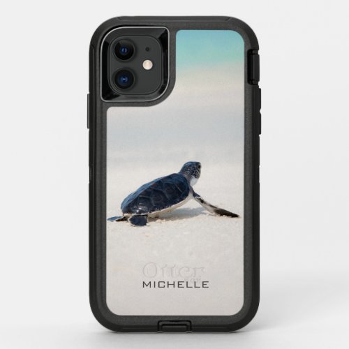 Turtle Beach Journey Personalized Name  Nature OtterBox Defender iPhone 11 Case
