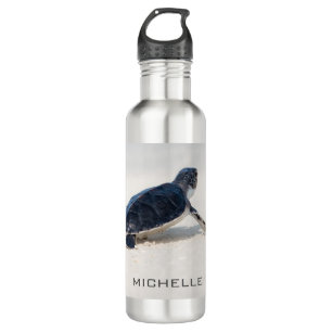 Turtle Beach Journey Personalized Name   Nature Stainless Steel Water Bottle