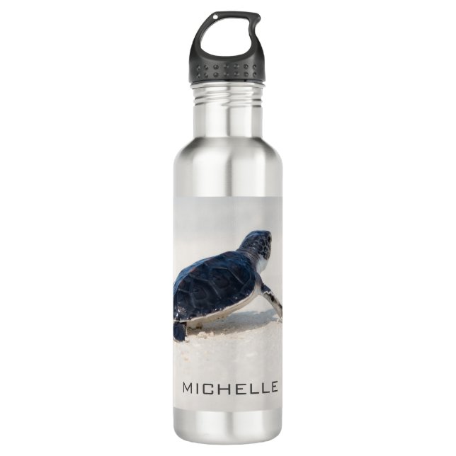 Turtle Beach Journey Personalized Name | Nature Stainless Steel Water Bottle (Front)