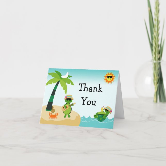Turtle Beach Party Thank You Card (Front)
