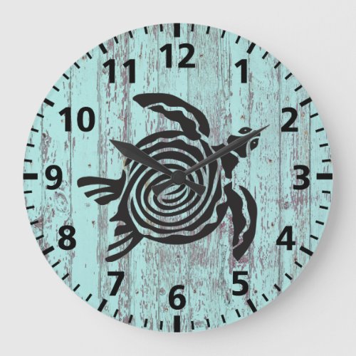 Turtle Beach  Shabby Chic Large Clock