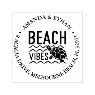 Turtle beach vibe theme self-inking stamp