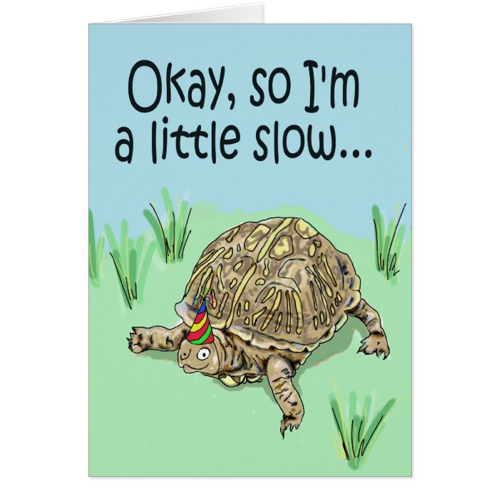 Turtle Belated Late Happy Birthday Card | Zazzle