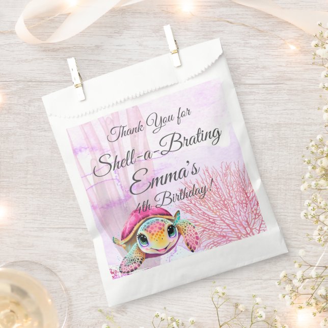 Turtle Birthday, Under the Sea Favor Bag (Clipped)