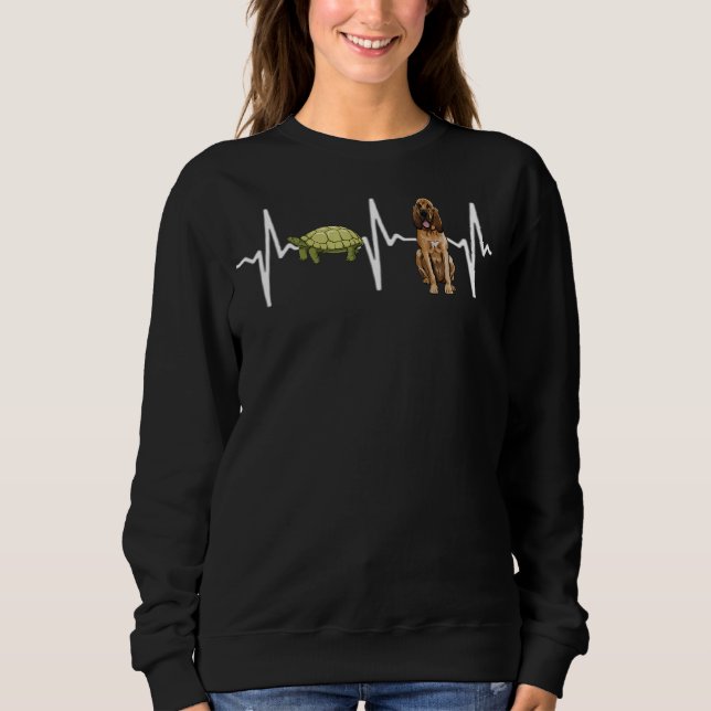 Turtle Bloodhound Heartbeat Dog Sweatshirt (Front)
