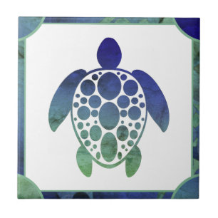 Turtle - Blue Ceramic Tile