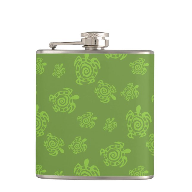 Turtle Blue Pattern Flask (Front)