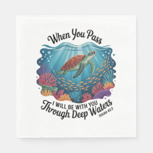 Turtle Blue Sea Square Napkins