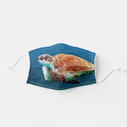 Turtle Blue Water Sea Photo Adult Cloth Face Mask