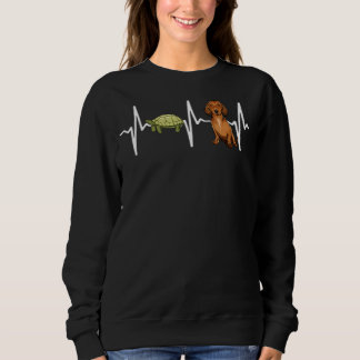 Turtle Brown Dachshund Heartbeat Dog Sweatshirt