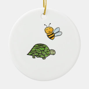 Turtle Bumblebee  Ceramic Ornament