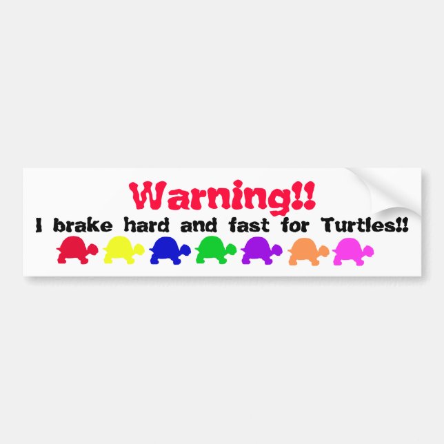 Turtle bumper sticker (colorful) (Front)