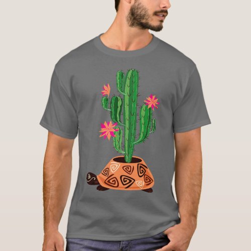 Turtle Cactus Illustration T_Shirt