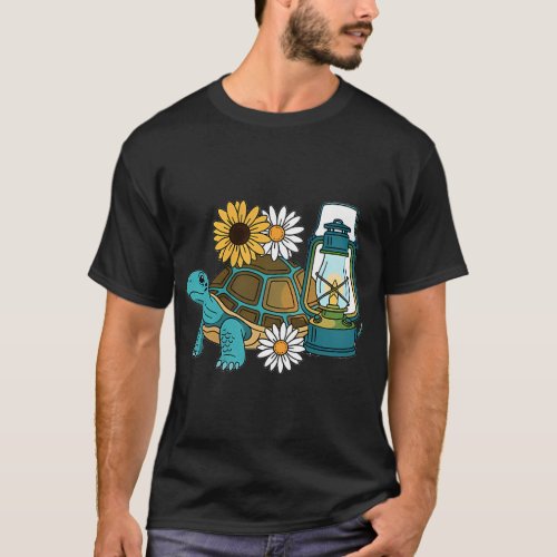 Turtle Camping Lantern Gift T-Shirt