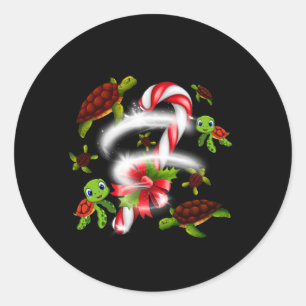 Turtle Candy Sweet Christmas Classic Round Sticker