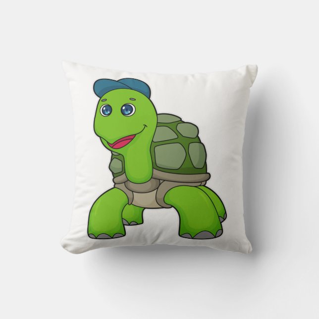 Turtle Cap Throw Pillow (Front)