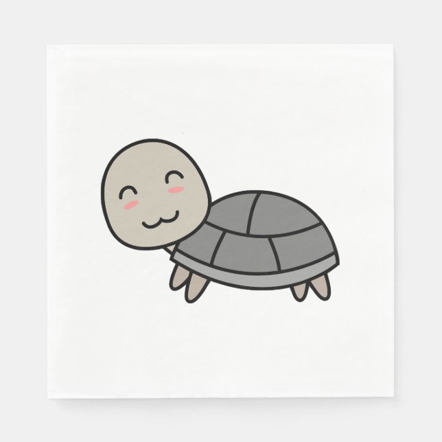 Turtle cartoon animal napkins (Front)