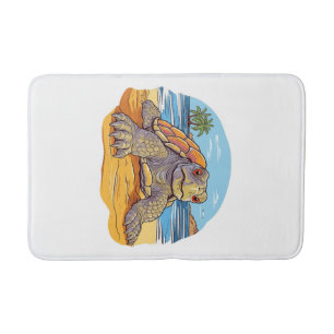 Turtle Cartoon beach Bath Mat