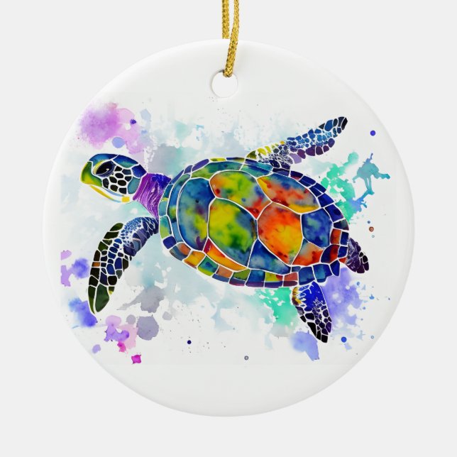 Turtle Ceramic Ornament (Front)