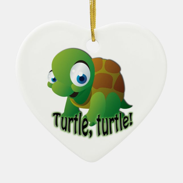 Turtle! Ceramic Ornament (Front)