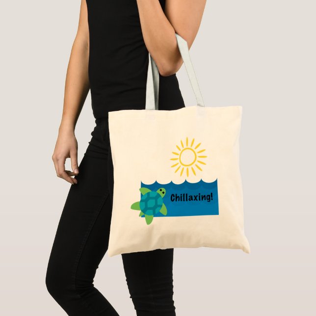 Turtle Chillaxing Designg - Budget Tote Bag (Front (Product))