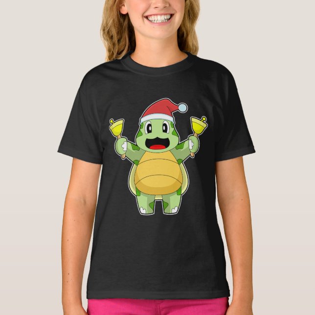 Turtle Christmas Christmas bells T-Shirt (Front)