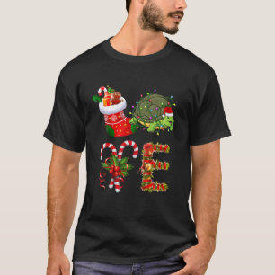 Turtle Christmas Lights Led Funny Santa Hat Christ T-Shirt