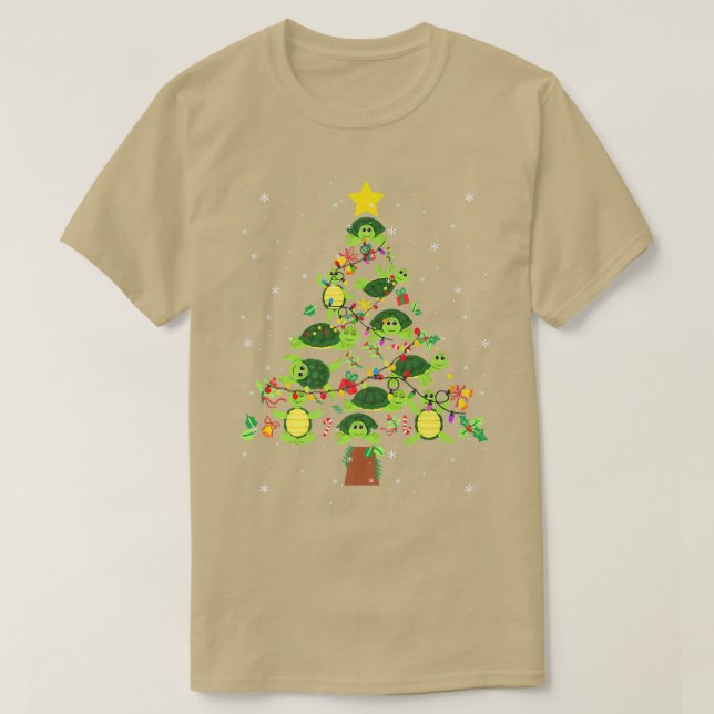 Turtle Christmas Tree Merry Xmas Turtle Lover Paja T-Shirt (Design Front)