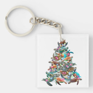 Turtle Christmas Tree Ornament Xmas Tree Toppers Keychain