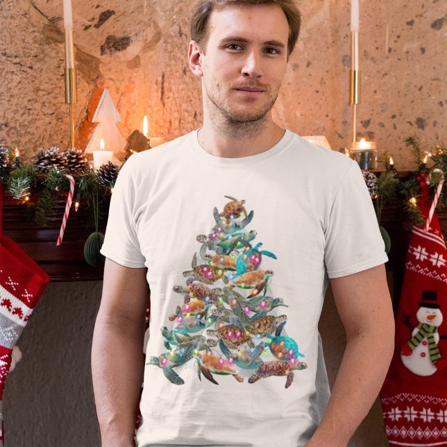 Turtle Christmas Tree Ornament Xmas Tree Toppers T-Shirt (Creator Uploaded)