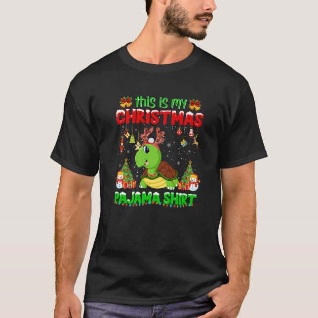 Turtle Christmas Ugly Sweater Turtle Tree Light Xm (Front)