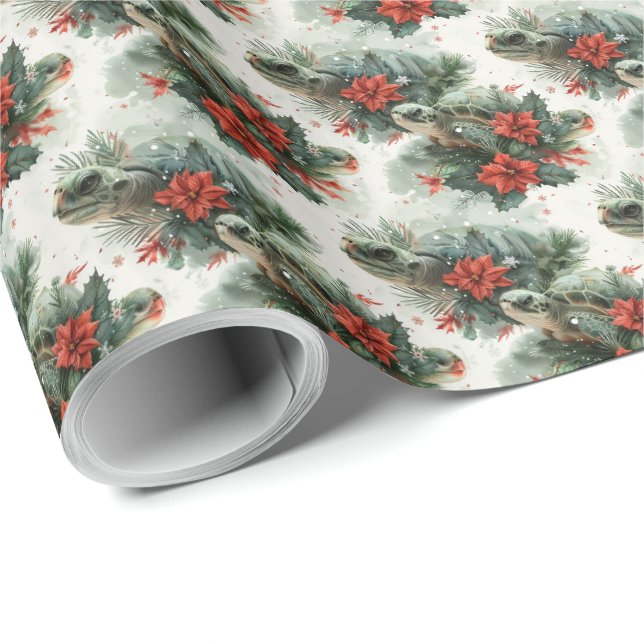 Turtle Christmas  Wrapping Paper (Roll Corner)