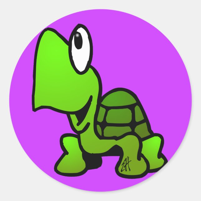 Turtle Classic Round Sticker (Front)