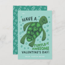 Turtle Classroom Valentine's Exchange Card