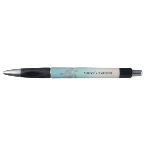 Turtle Coastal Silver Turquoise Add Text Pen