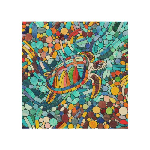 Turtle Colorful  mosaic art