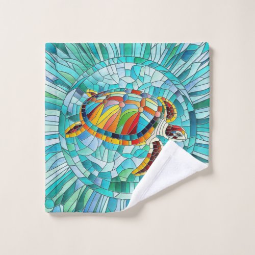 Turtle Colorful  mosaic art Bath Towel Set