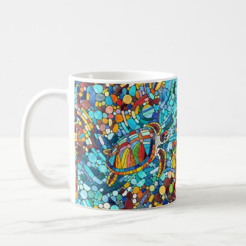 Turtle Colorful  mosaic art Coffee Mug