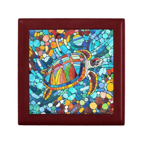 Turtle Colorful  mosaic art Gift Box