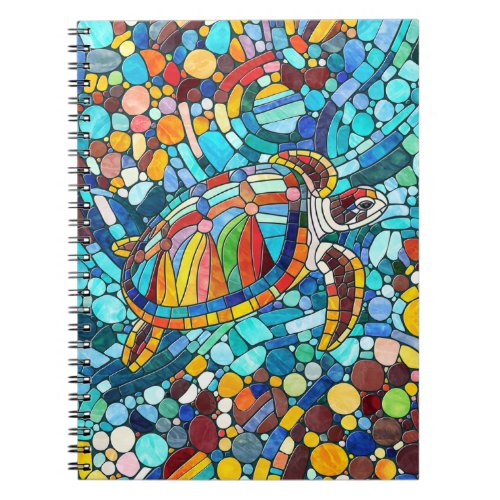 Turtle Colorful  mosaic art Notebook