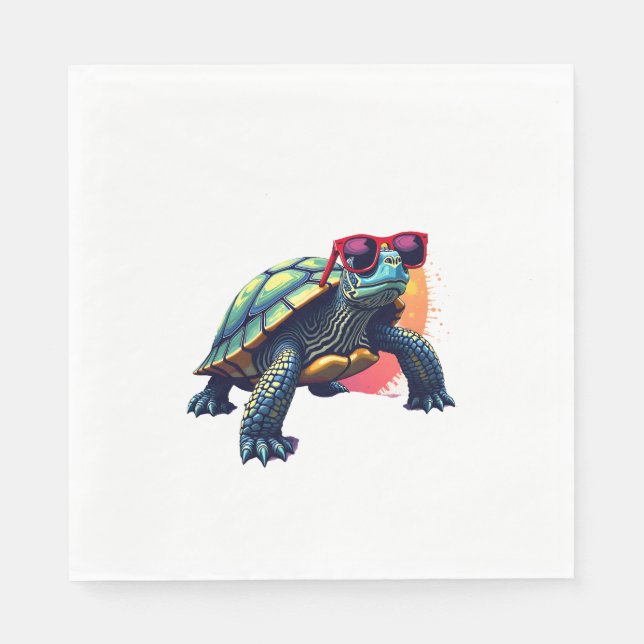 Turtle Colorful Turtle Outfit Mens Turtle Lover Tu Napkins (Front)