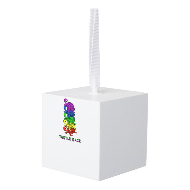 Turtle Copy Copy Copy Copy Copy Copy Copy Copy Cop Cube Ornament (Back Angled)