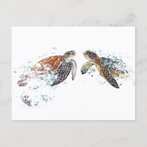 Turtle Couple Postcard