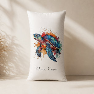 Turtle Cove Coastal Bench Accent Lumbar Pillow